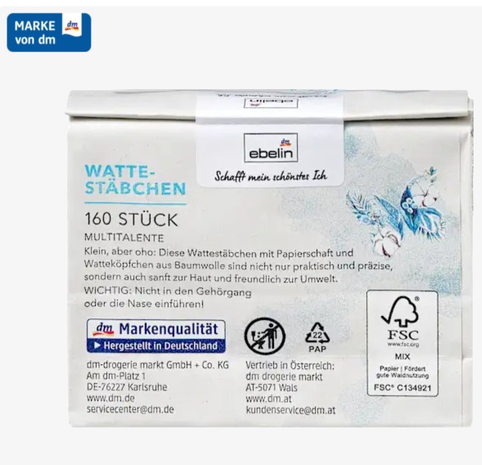 ebelin
Cotton Buds Refill Pack, 160 pcs - Image 2